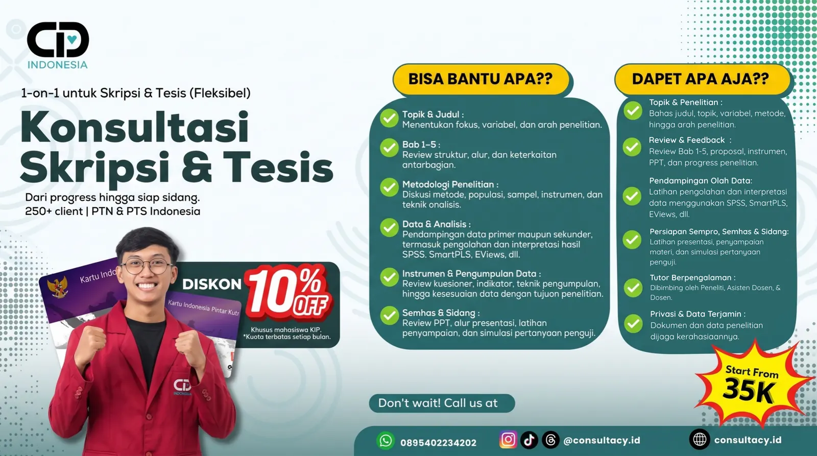 Banner Consultacy.id — teman diskusi dan pendampingan akademik untuk skripsi, tesis, dan penelitian